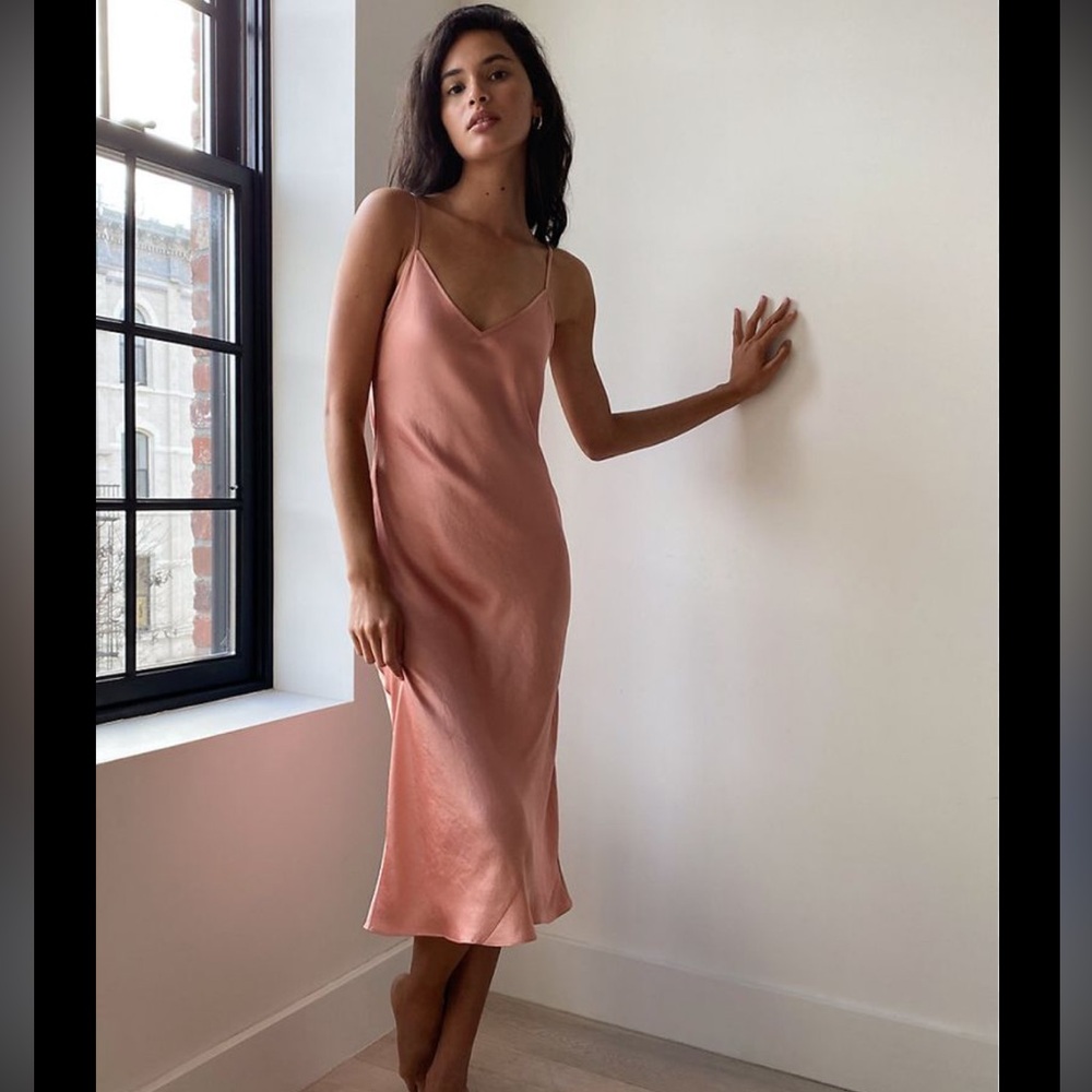 Aritzia Wilfred only slip Elegant Pink Slip Dress size small